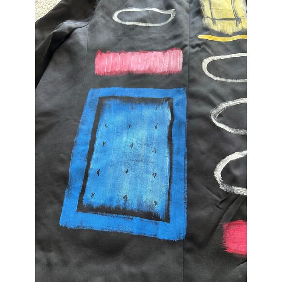 Vintage 80s 90s Jacket Required Hand Painted Blazer Women's 1X Artwear Modern - Picture 13 of 14